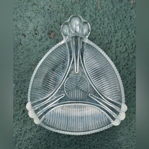 1940s Art Deco Milky White Hazel Atlas Glass  Candy Dish